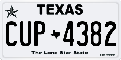 TX license plate CUP4382