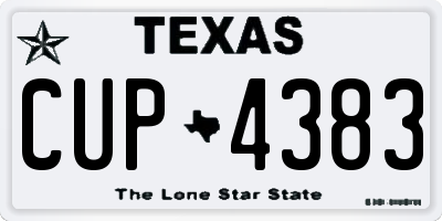 TX license plate CUP4383