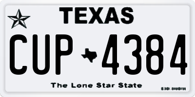 TX license plate CUP4384