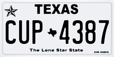 TX license plate CUP4387