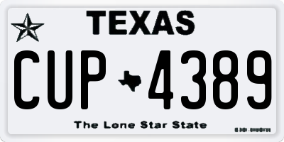 TX license plate CUP4389