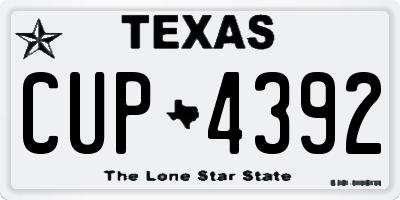TX license plate CUP4392