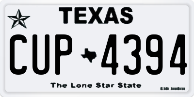TX license plate CUP4394