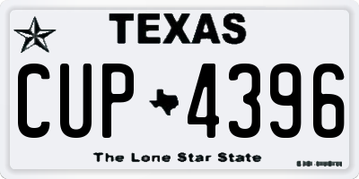 TX license plate CUP4396