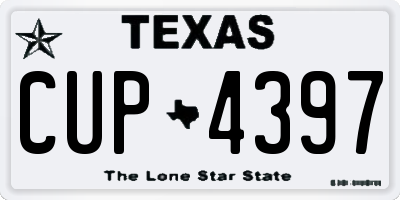 TX license plate CUP4397