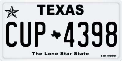 TX license plate CUP4398