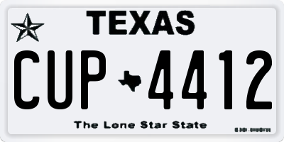 TX license plate CUP4412