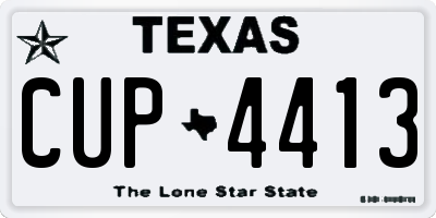 TX license plate CUP4413