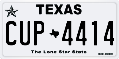 TX license plate CUP4414
