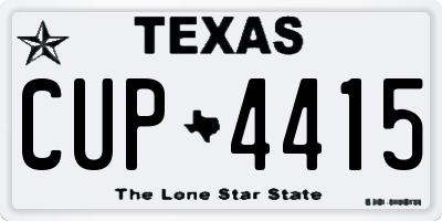 TX license plate CUP4415