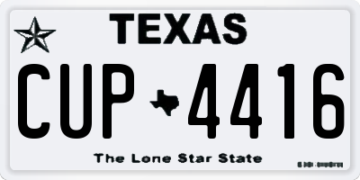 TX license plate CUP4416