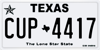 TX license plate CUP4417
