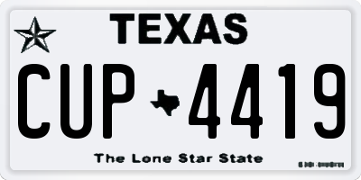 TX license plate CUP4419