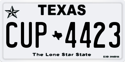 TX license plate CUP4423