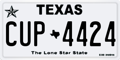 TX license plate CUP4424