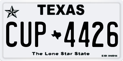TX license plate CUP4426