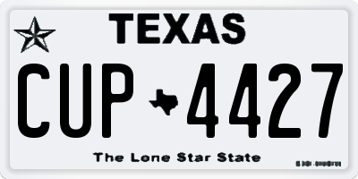 TX license plate CUP4427