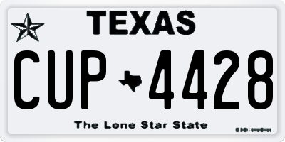 TX license plate CUP4428