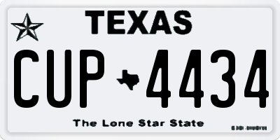 TX license plate CUP4434