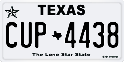 TX license plate CUP4438