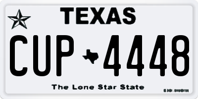 TX license plate CUP4448