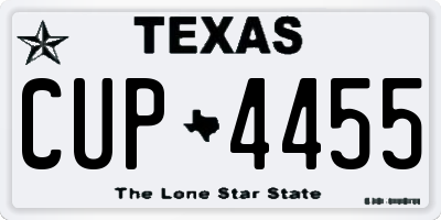 TX license plate CUP4455