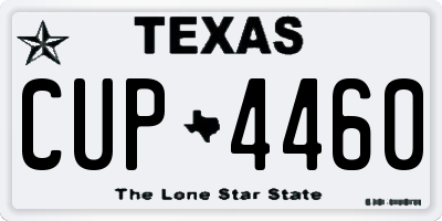 TX license plate CUP4460