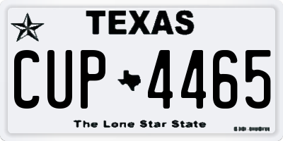 TX license plate CUP4465