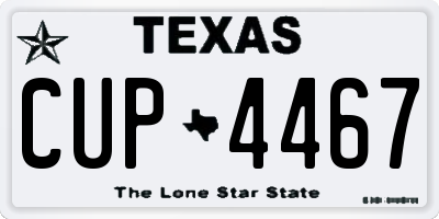 TX license plate CUP4467