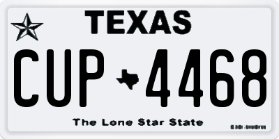 TX license plate CUP4468