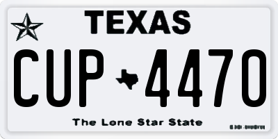 TX license plate CUP4470