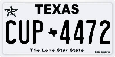 TX license plate CUP4472