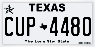 TX license plate CUP4480