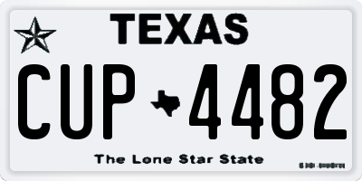 TX license plate CUP4482