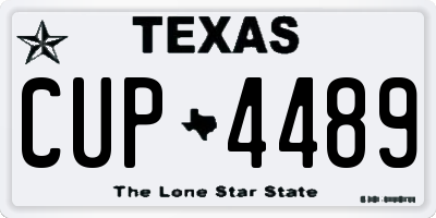 TX license plate CUP4489