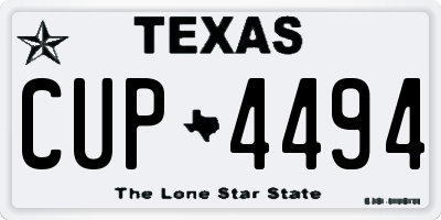 TX license plate CUP4494