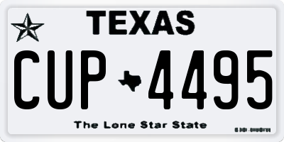 TX license plate CUP4495