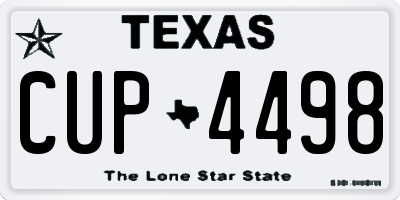 TX license plate CUP4498