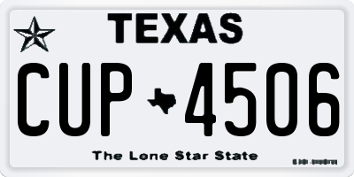 TX license plate CUP4506