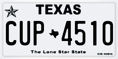 TX license plate CUP4510