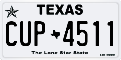TX license plate CUP4511