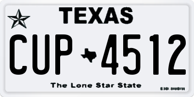 TX license plate CUP4512