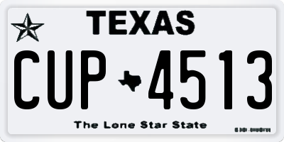 TX license plate CUP4513