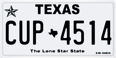 TX license plate CUP4514