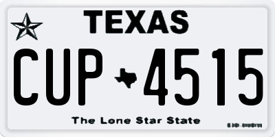 TX license plate CUP4515