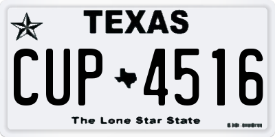 TX license plate CUP4516