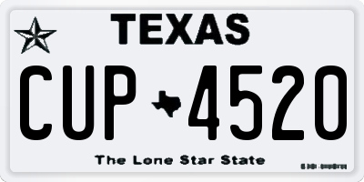 TX license plate CUP4520