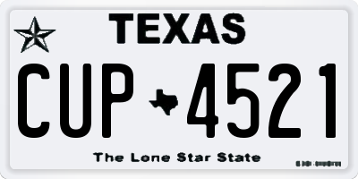 TX license plate CUP4521