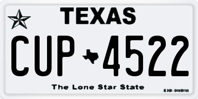 TX license plate CUP4522