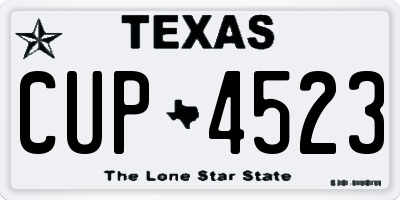 TX license plate CUP4523